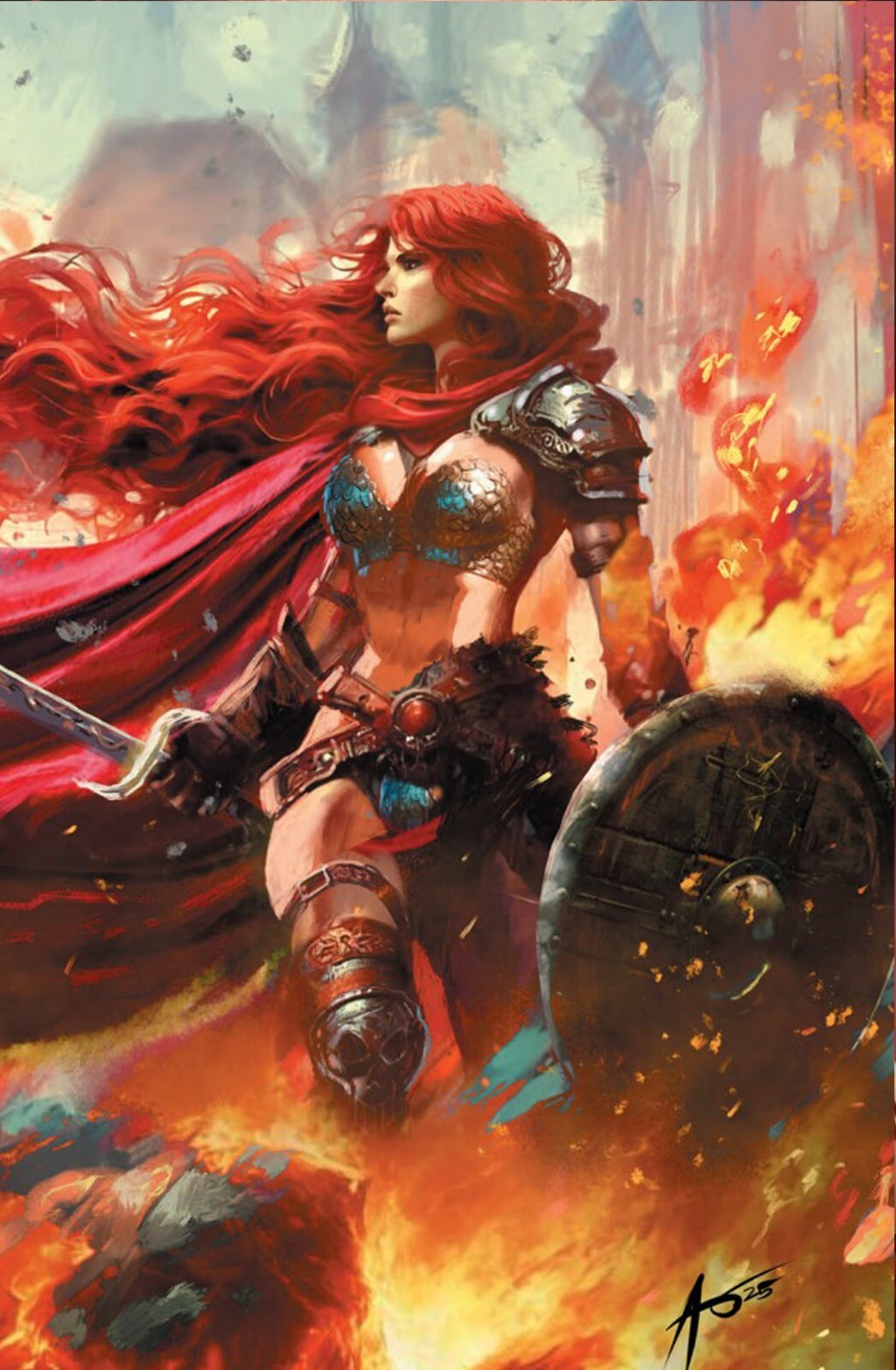 RED SONJA NOIR #1 - RUDY AO VIRGIN VARIANT WRAPAROUND COVER A HEROESCON KNIGHT OF COMICS EXCLUSIVE