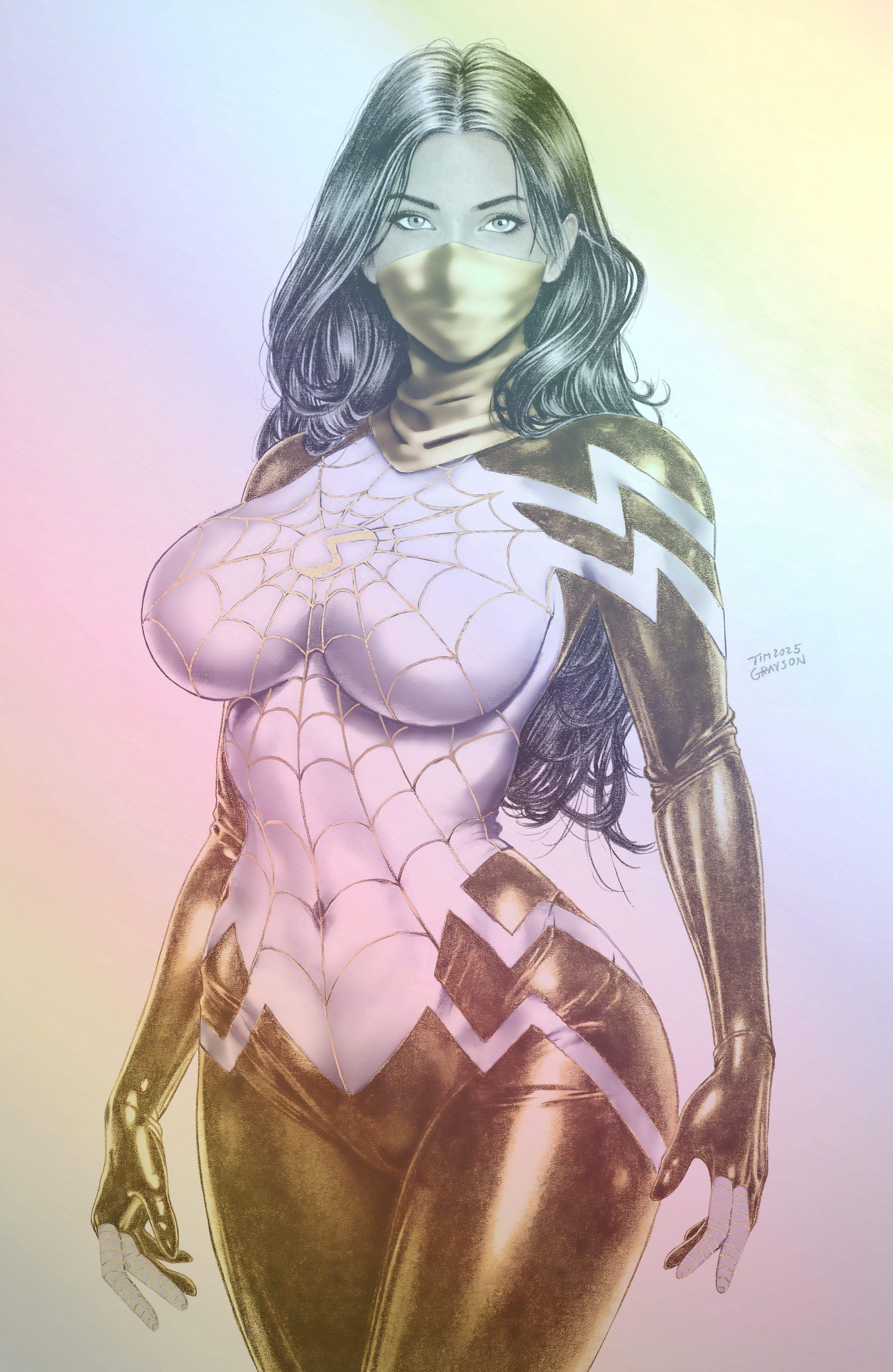 WAIFU CHRONICLES #1 - GHOST SPIDER COSPLAY - TIM GRAYSON COVER B FOIL KNIGHT OF COMICS EXCLUSIVE LTD 10